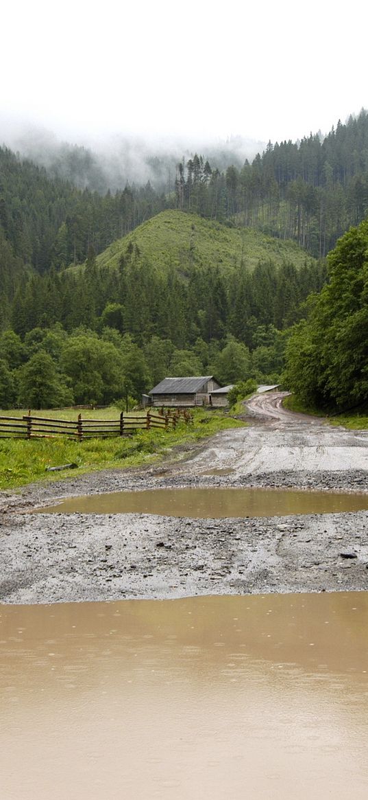 ukraine, carpathians, expensive, country, rain, pools, mountains, potholes, lodge