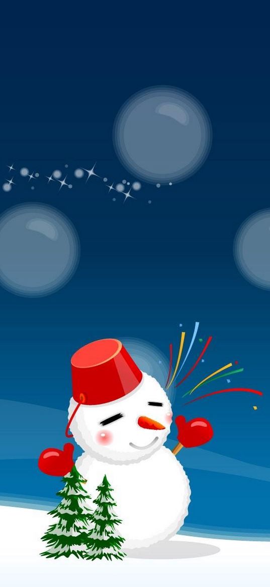 snowman, castle, fireworks, holiday, christmas trees, christmas