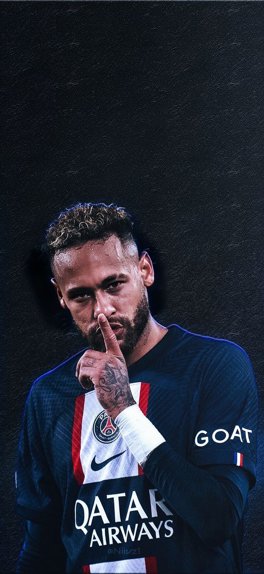 neymar, footballer, psg, paris saint-germain, france, football, gesture, silence