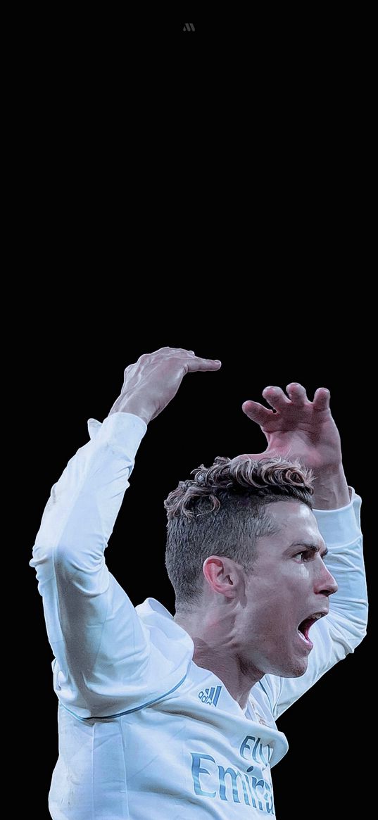 cristiano ronaldo, footballer, real madrid, emotions, football