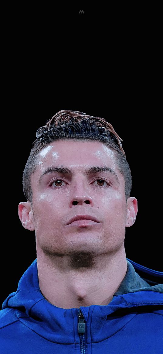 cristiano ronaldo, footballer, face, real madrid, football, black background