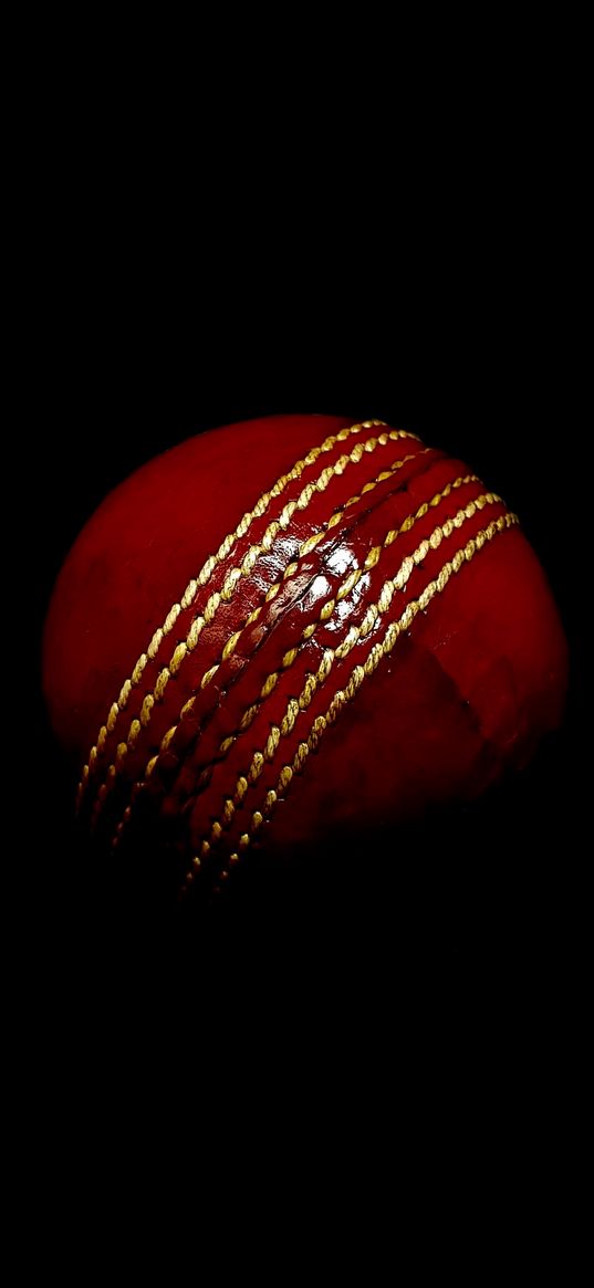 ball, cricket, red, black background, sports