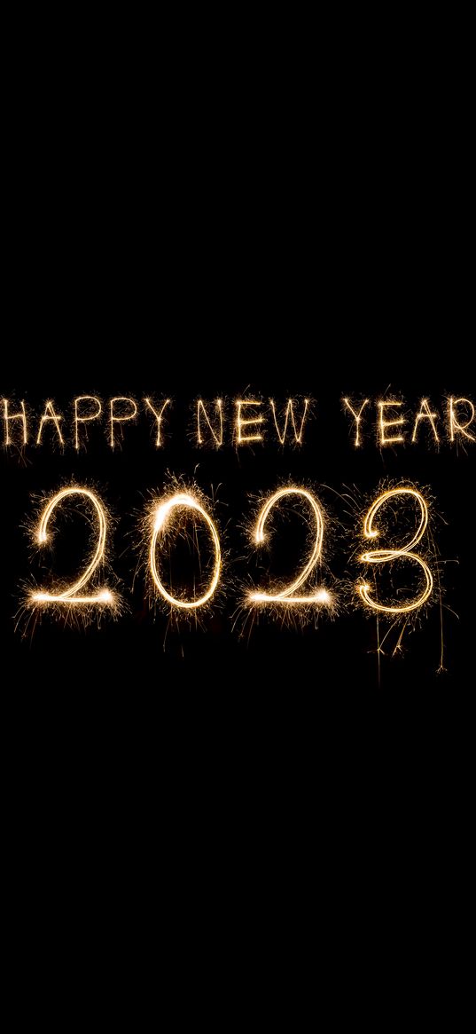 new year, inscription, congratulations, sparks, 2023