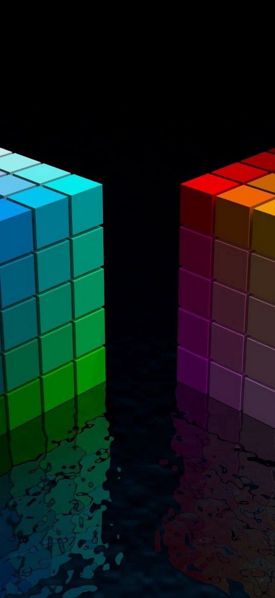 dice, cube, colorful, bright, black, space