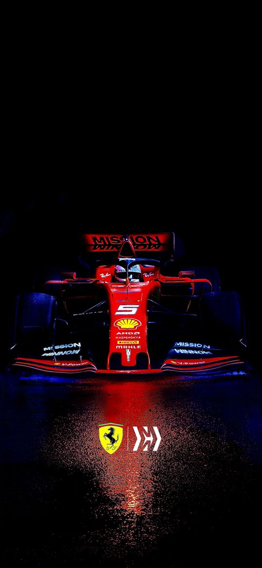 formula 1, f1, ferrari, racing car, sports car, car, red, dark background