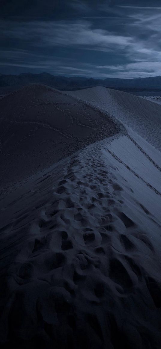 desert, sand, dunes, night, landscape