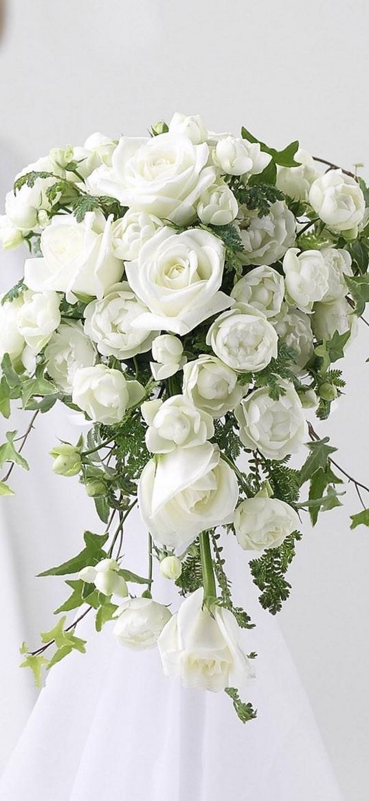 roses, flowers, flower, white, bride, wedding