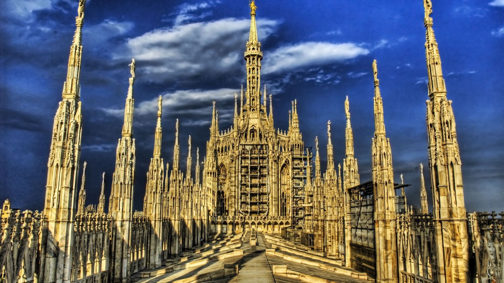 gothic cathedral, milan, architecture, sky