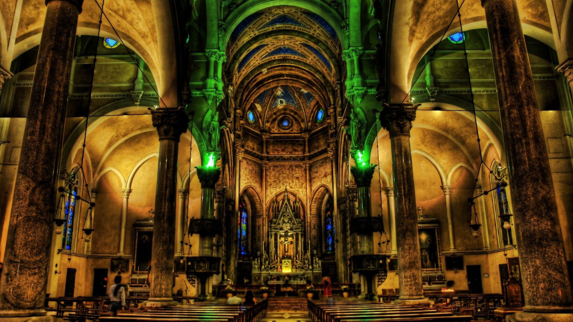 church, sanctuary, dark, ceiling