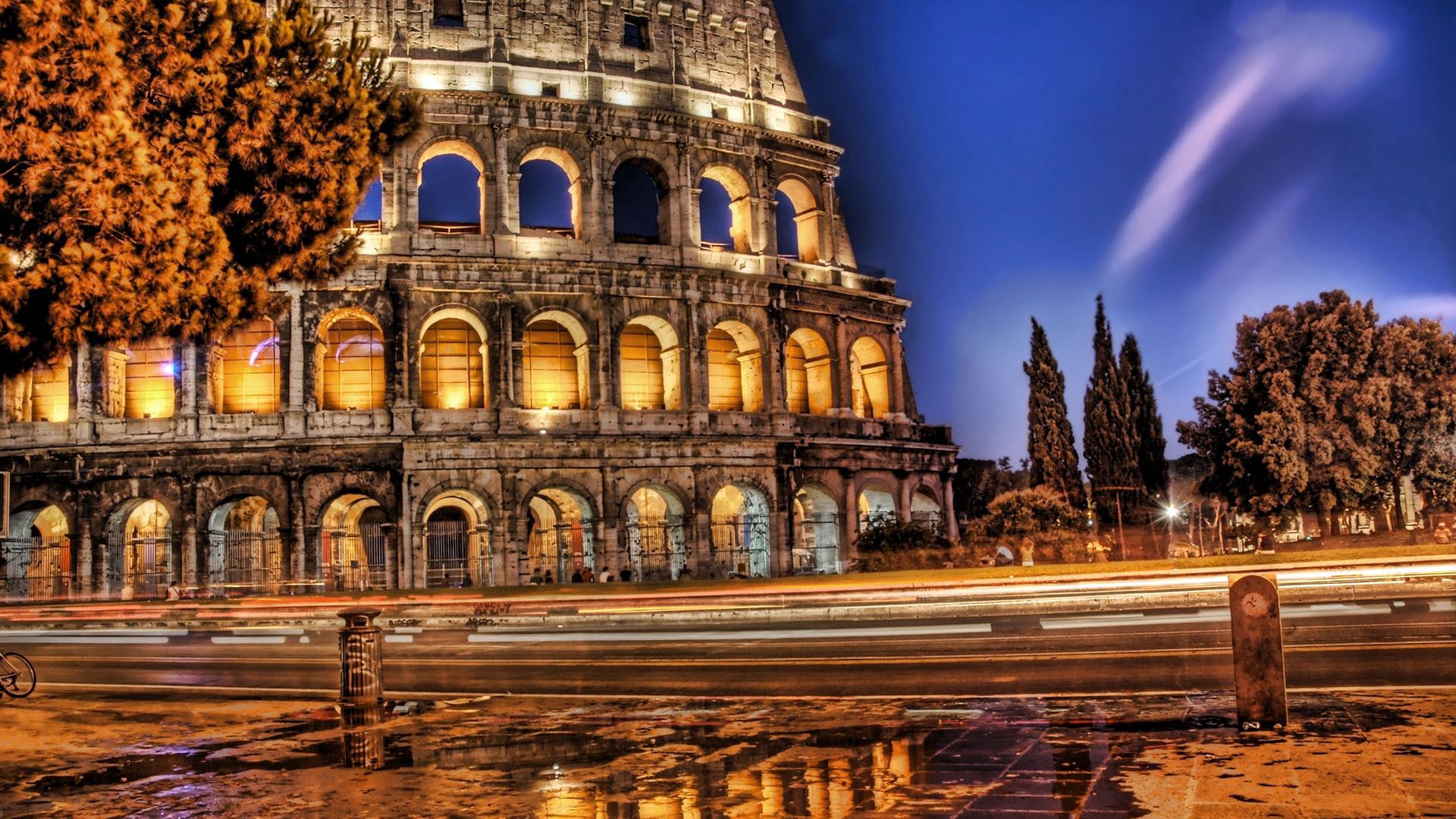 colosseum, rome, italy, ruins, hdr