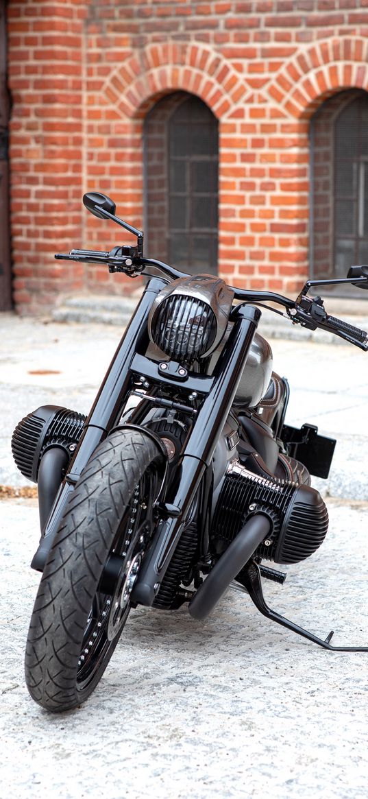 motorcycle, bike, black, yard, house