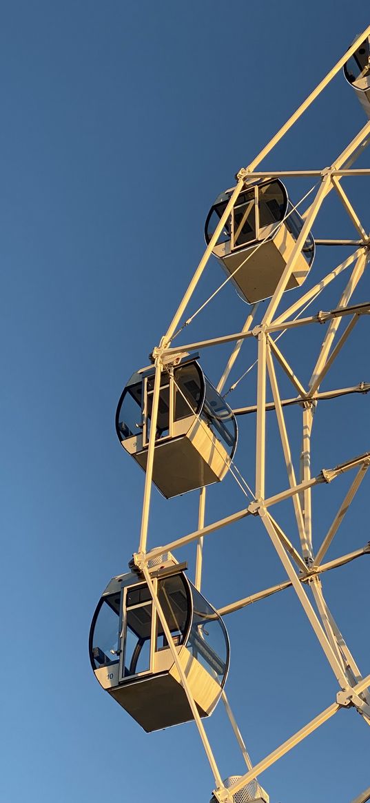 ferris wheel, attraction, sky, aesthetics, yellow