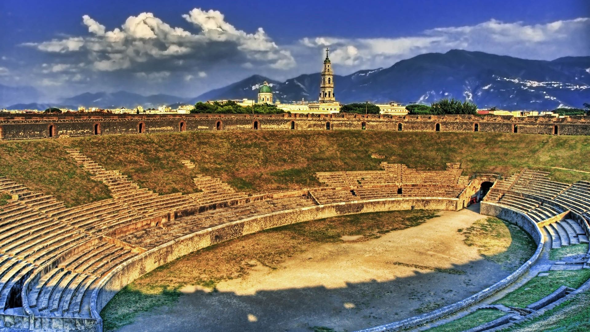 stadium, old, stone, hdr