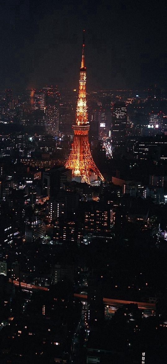 tokyo, japan, city, night, lights