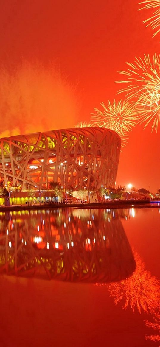 china, architecture, festival, fireworks, sea