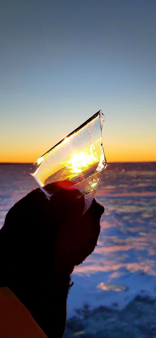 ice, winter, snow, lake, shard, sun, nature