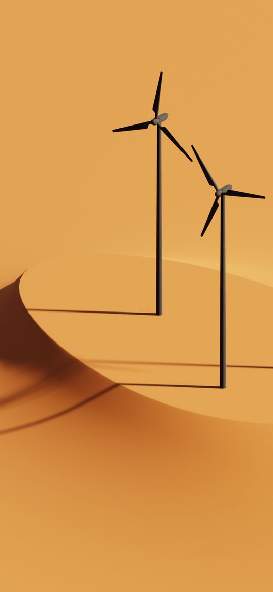 desert, windmills, minimalism, art