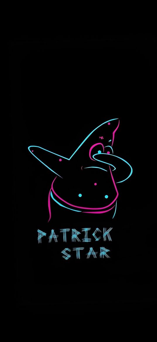 patrick, spongebob, cartoon, character, starfish, dab, pink, turquoise, black background, art