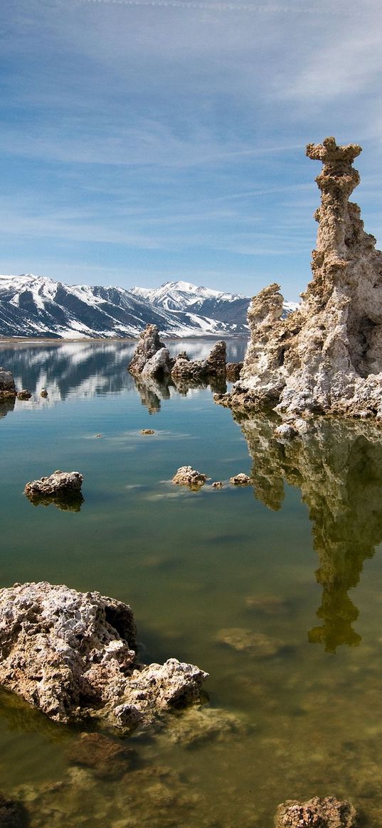 reeves, lake, outgrowths, pyramids, water, bottom