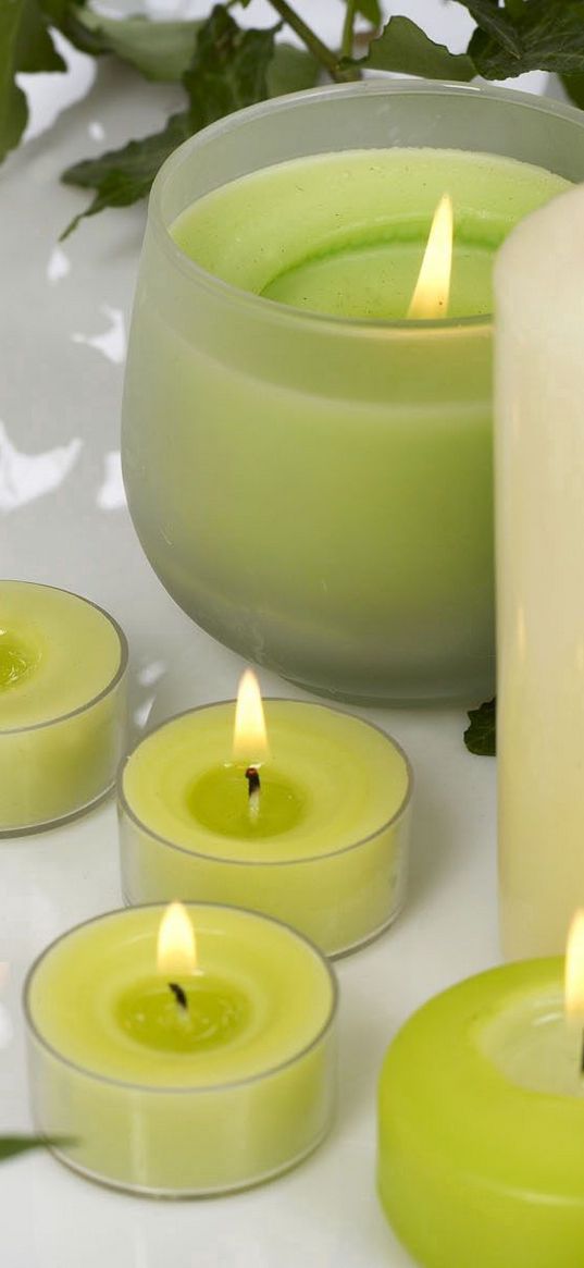 candles, aromatherapy, leaves, massage