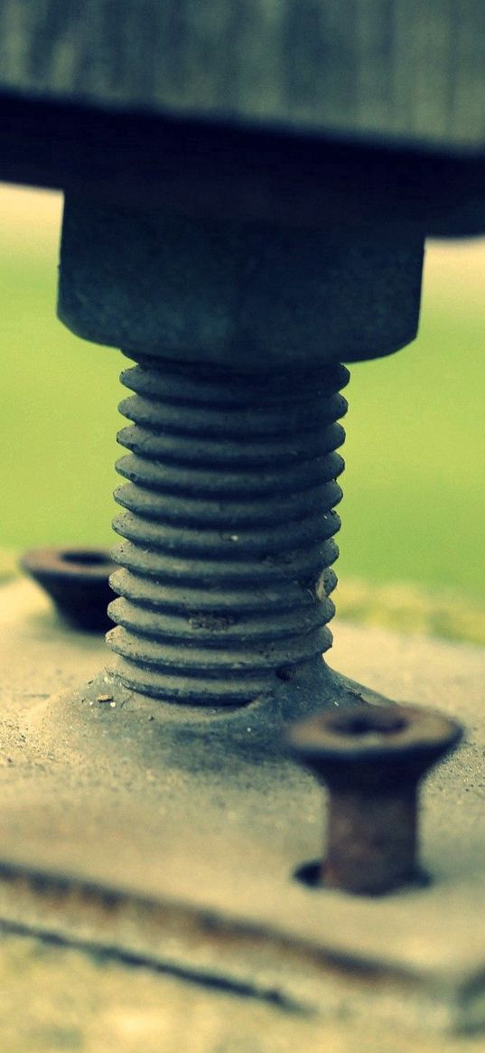 screws, bolts, metal, stone
