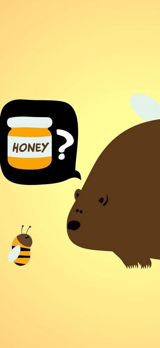 bear, bee, honey, absurdity, situation