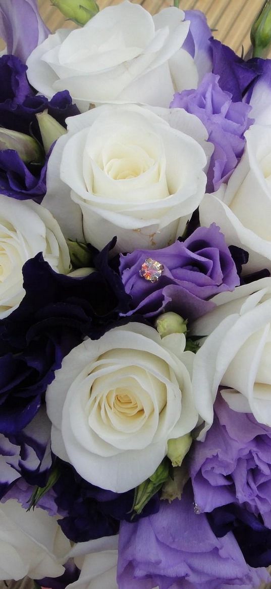 roses, lisianthus russell, bouquet, decoration, desig