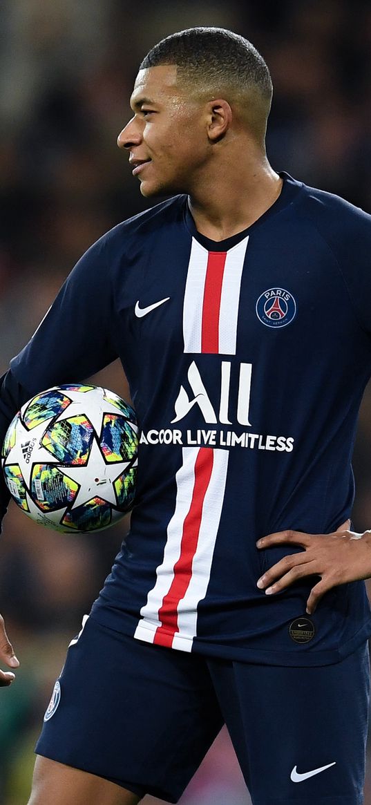 mbappe, football player, psg, ball, football