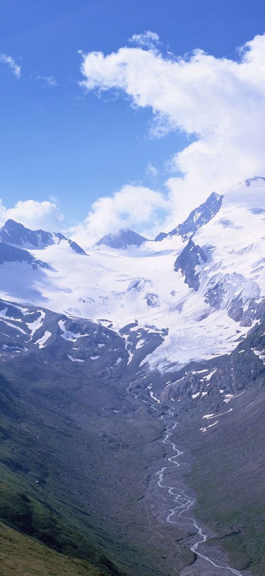 mountains, top, snow, peak, height