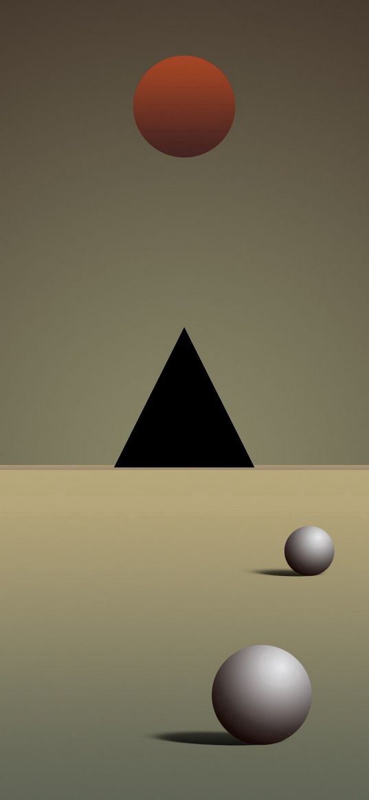 triangle, ball, background, figurines