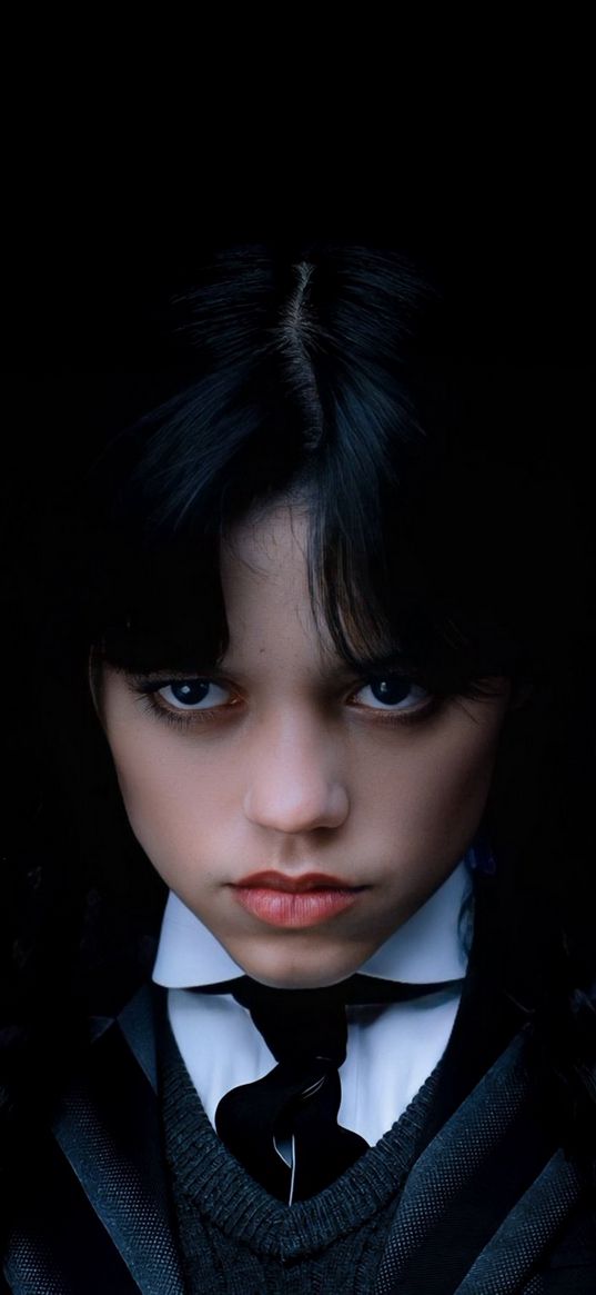 wednesday addams, tv series, netflix, girl, character, black background