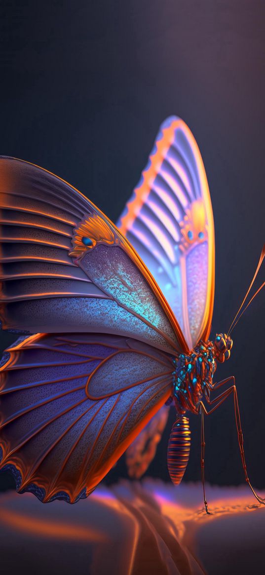 butterfly, insect, art, cyberpunk