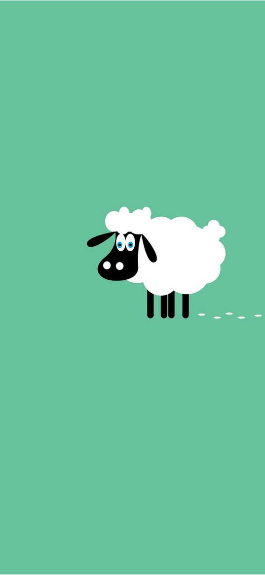 sheep, trails, curly, minimalism