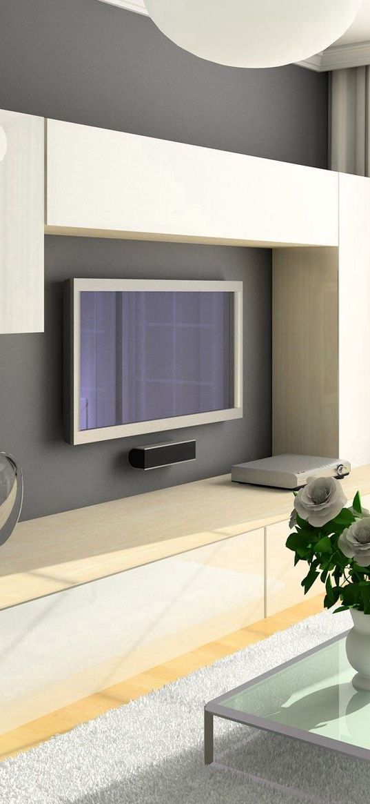 room, sofa, television, design, interior, chair, closet, table, bouquet