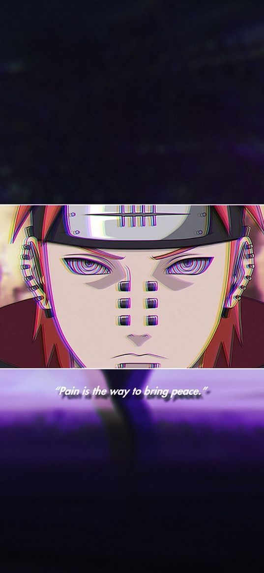 nagato, akatsuki, naruto, anime, inscription, trees, purple