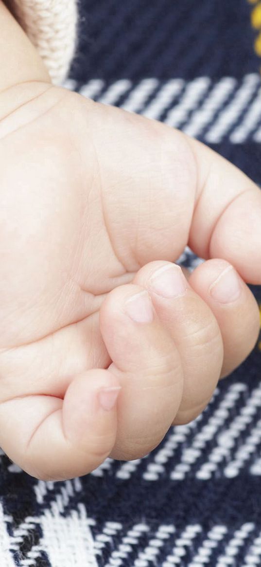 hand, child, plaid