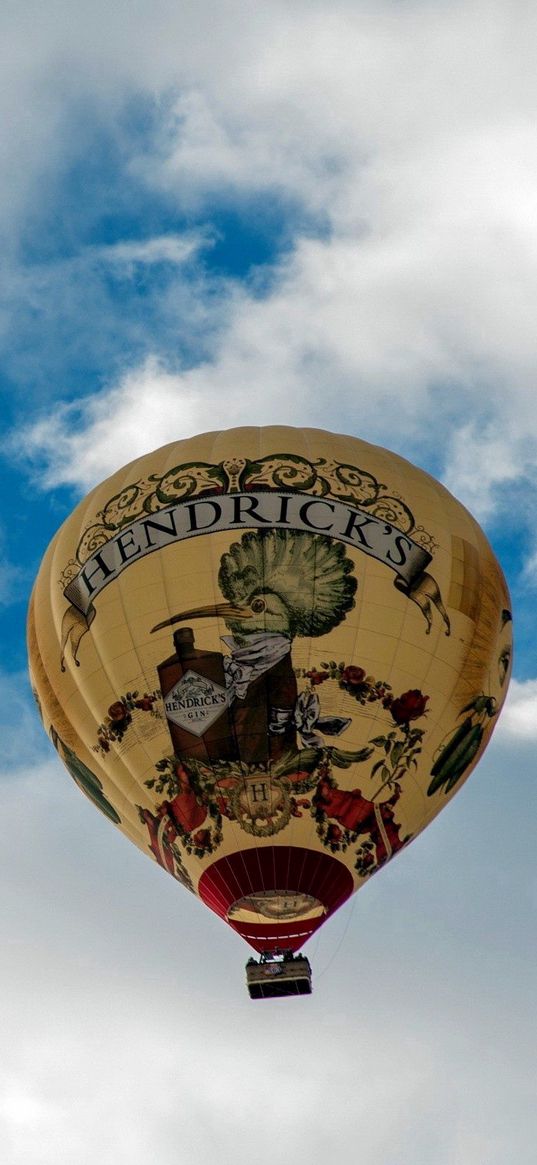 air balloon, flying, sky, clouds