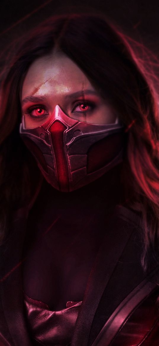 scarlet witch, marvel, wanda, superhero, mask, mortal kombat, game