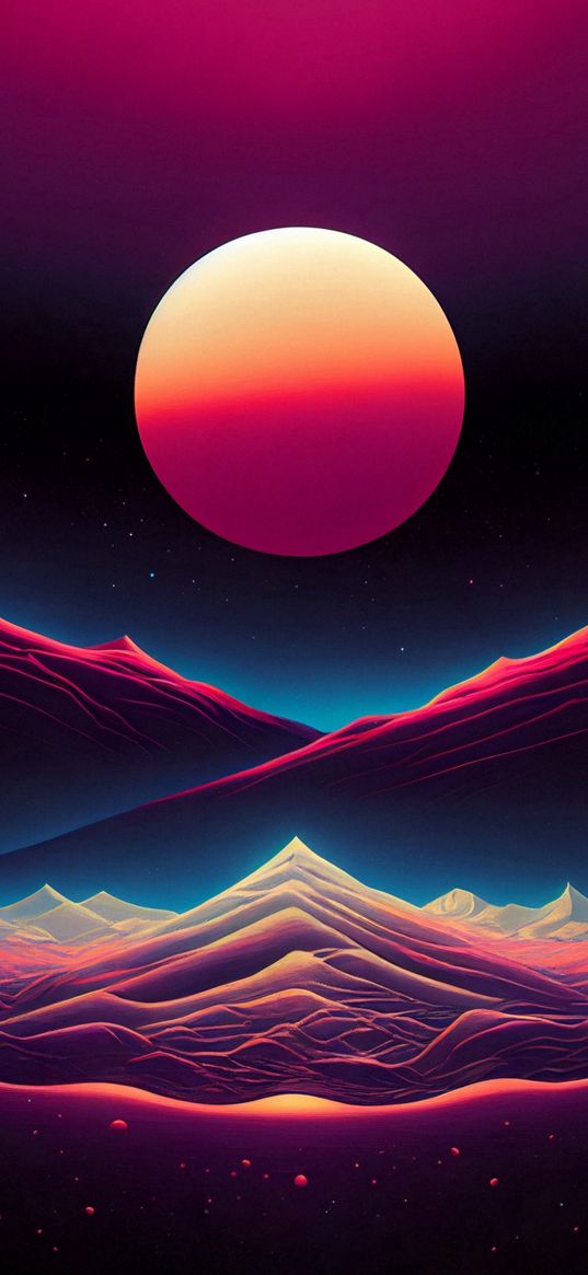 desert, mountains, planet, space, art