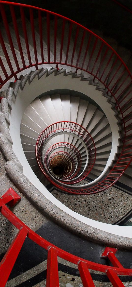 staircase, spiral, depth, architecture