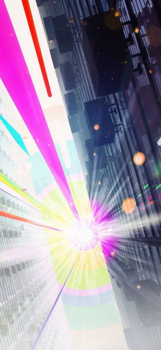 line, diving, colorful, bright