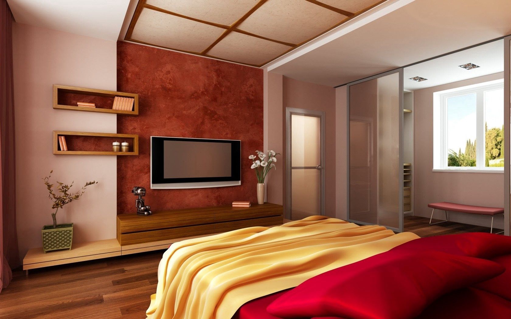 room, furniture, design, bedding, tv