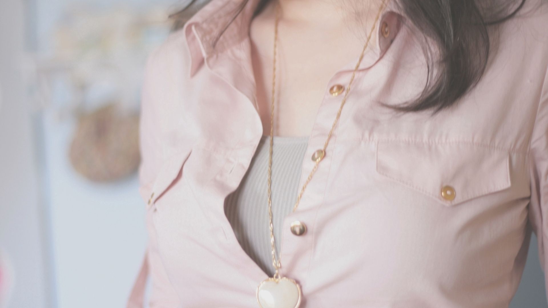 girl, shirt, pendant, tenderness