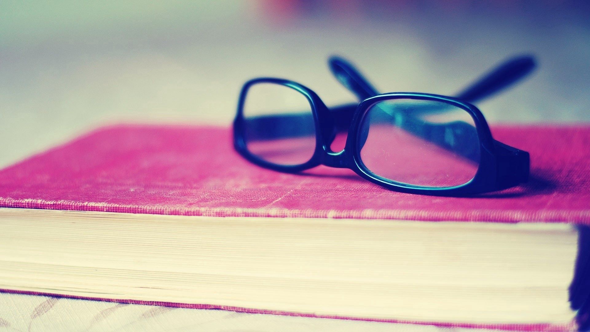 glasses, book, table, cover