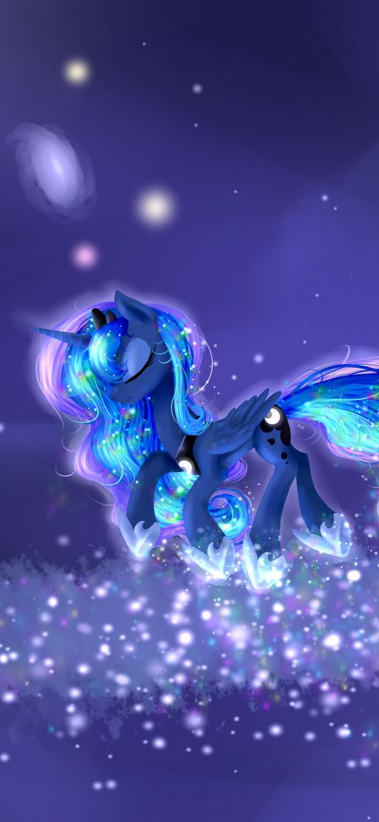 my little pony, princess luna, mlp, cartoon, blue, light