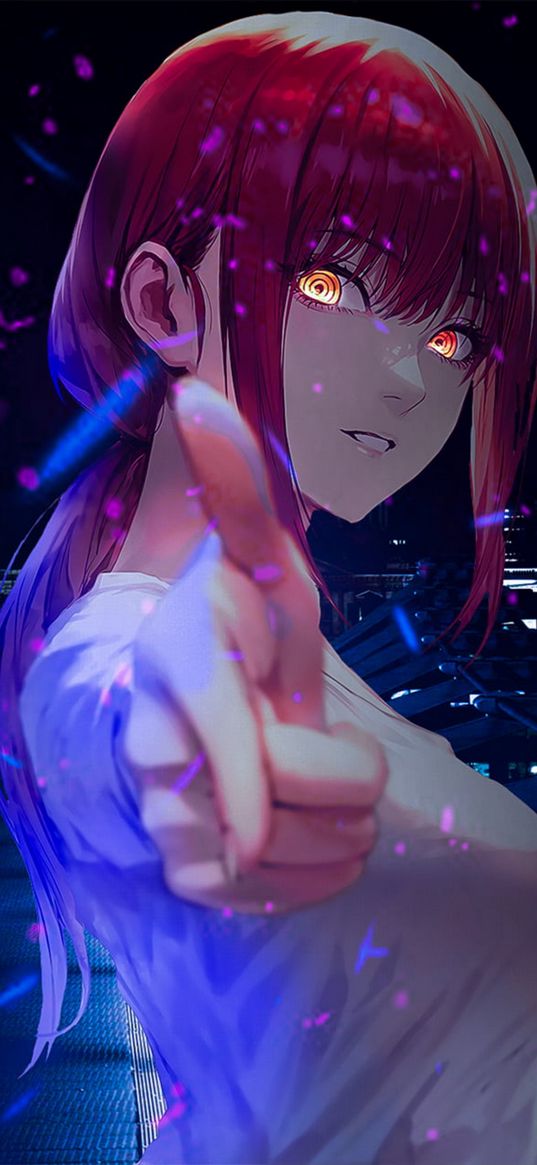 makima, chainsaw man, anime, manga, girl, art, hand, finger