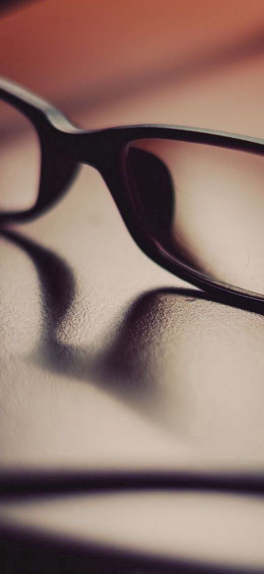 glasses, surface, shadow, glass, lenses, frames