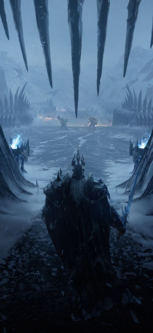 arthas, lich king, world of warcraft, game, character, snow