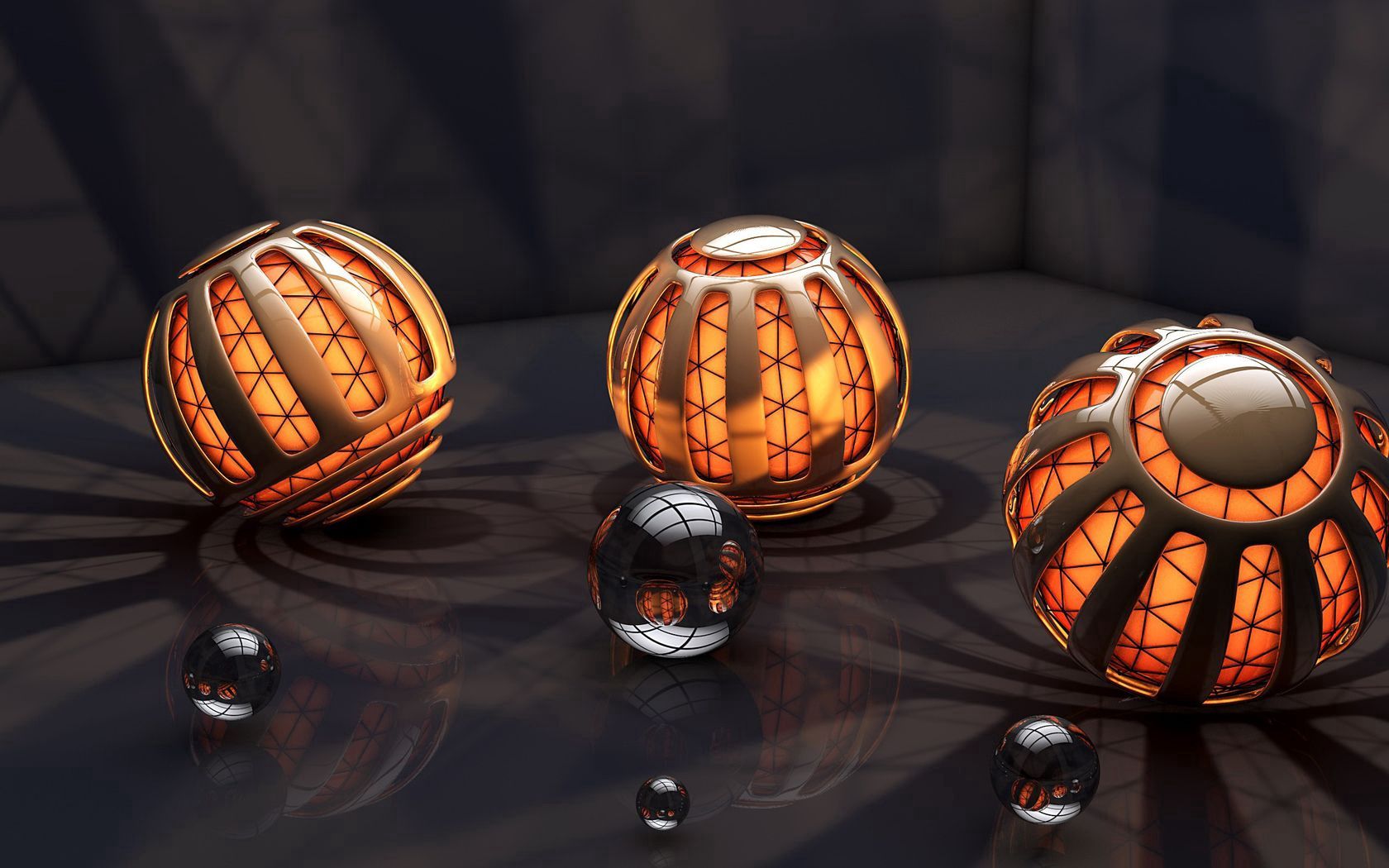 balls, lights, rendering