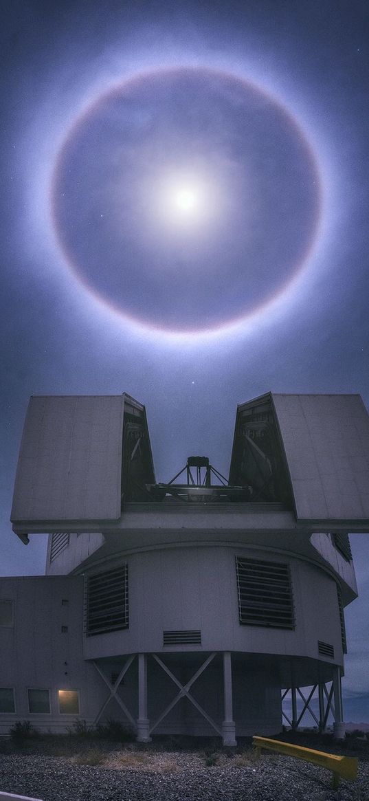 observatory, sky, night, moon